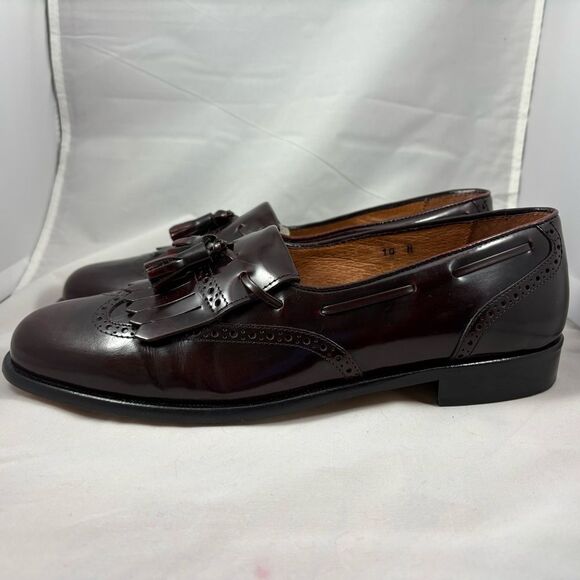 ALFANI Burgundy Leather Tassel Loafers Men’s Size 10M - Picture 4 of 9